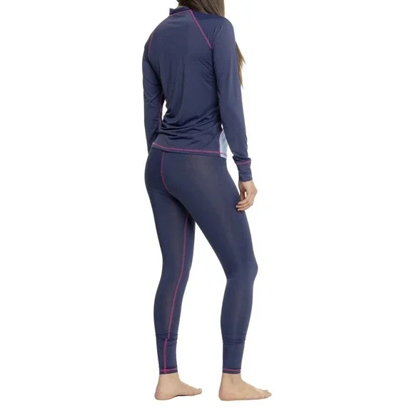 BORN Outdoor 2 PC‎ Base Layer Set Leggings & 1/4 Zip Shirt Ski Womens LARGE NEW - Picture 2 of 9